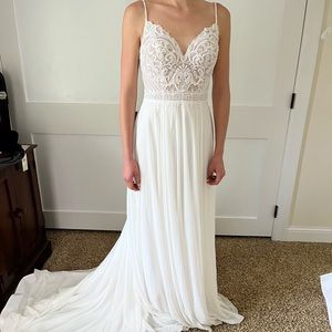 Beaded Chiffon Wedding Dress - never worn!